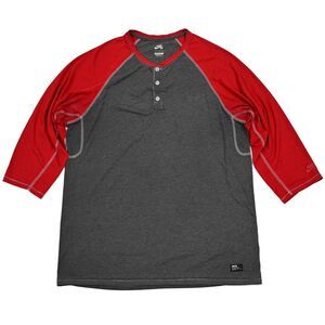 Nike SB Dri-Fit Raglan Henley Skateboarding Shirt - Men's Size XL Gray Red
